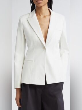 PARTOW Flynn Single Breasted White Jacket Cotton Twill Hourglass Blazer NWT Sz 4